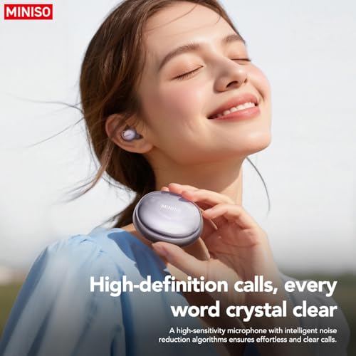 MINISO MS216 Sleep Earbuds, Mini Earbuds with Noise Reduction Bluetooth 6.0 Headphones, AI Translation Earbuds in Real Time Support 135 Languages for Side Sleepers Travel Business
