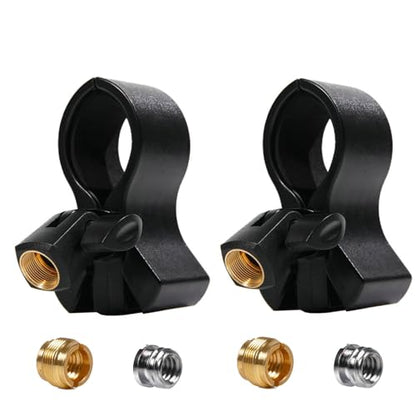 2pcs Large Microphone Clips, Adjustable Mic Holder for Microphones with Outer Diameter Range 1.26" from 2.3", with 5/8" Male to 3/8 to1/4" Female Screw Adapter(Black) Mic clip holder for stand - color: Black(c1*2pc)