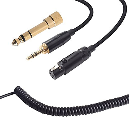 Aquelo Replacement Audio Cable Cord Compatible with Beyerdynamic DT 990 Pro, DT 770 Pro X, for AKG Q701, K712, K240, K240S, K240 MK II, K271, K241 Headphones Aux Cable with 6.35mm Adapter