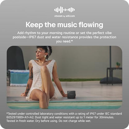 LG xboom Mini by will.i.am Portable Outdoor Bluetooth Speaker, up to 10 Hours, IP67 Dust and Water Resistant, Adjustable Hanging Strap, Black