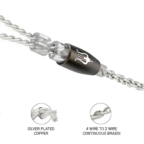 MEZE AUDIO | Rai Series MMCX | Headphones HiFi Cable Replacement 3.5mm Male to Dual MMCX Connector Plug | Silver Plated Upgrade 3.5mm Jack | Cable Length 1.2m/3.9ft - size: 3.5 mm ( Standard )