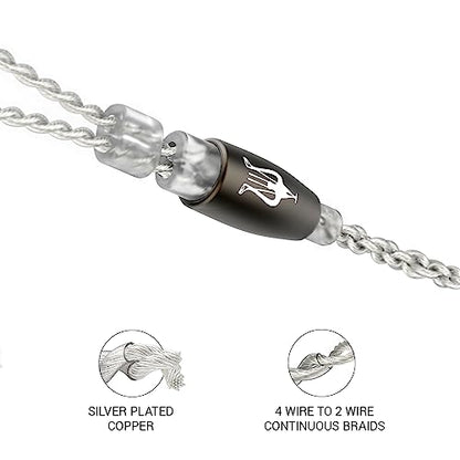 MEZE AUDIO | Rai Series MMCX | Headphones HiFi Cable Replacement 3.5mm Male to Dual MMCX Connector Plug | Silver Plated Upgrade 3.5mm Jack | Cable Length 1.2m/3.9ft - size: 3.5 mm ( Standard )