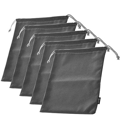 Cosmos 5 Pcs Portable Headphone Carrying Bag Travel Headset Storage Pouch Soft Drawstring Headphone Case Bag for Over-Ear Headphones Gaming Headset Neckband Earphones (Gray Color)