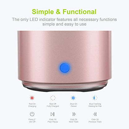 EWA Travel Case Packed, A106 Pro Portable Bluetooth Speaker with Custom Bass Radiator, Brief Design, IP67 Waterproof, Perfect Mini Speaker for Shower, Room, Bike, Car (Rosegold) - color: RoseGold
