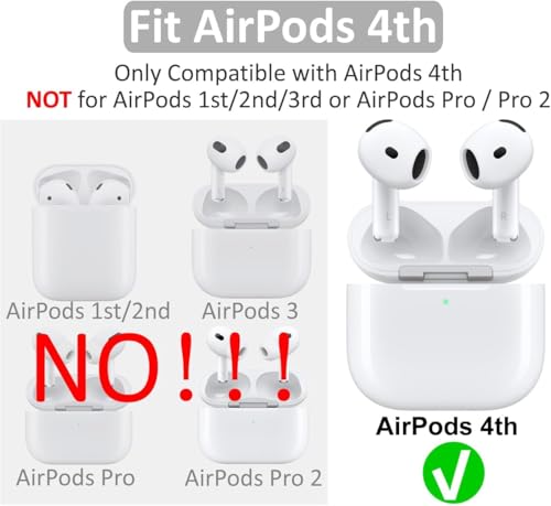 3 Pairs AirPods4 Ear Hooks Covers Grip Ear Fin Anti Slip Wing Tips Accessories Compatible with AirPods 4 Earbuds, Black 901 - color: Black
