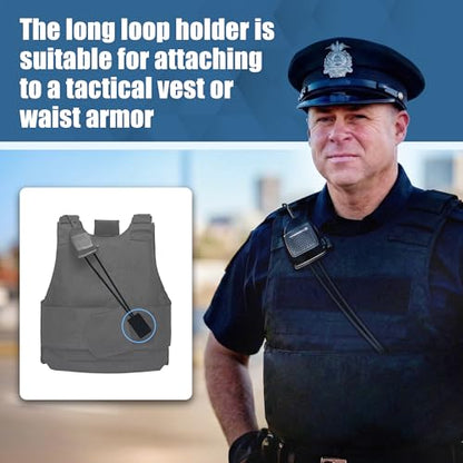 4 Pack Radio Mic Holder for Law Enforcement, 50 lb Load Capacity, Super Strong Stitches No Breaking, Mic Clips for Police Officer Vest Accessories (2 Long & 2 Short) - style: 4 pack