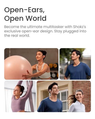 SHOKZ OpenFit Air - Open-Ear Headphones, True Wireless Earbuds, Water Resistant, Secure Earhooks for Daily Use, White - color: White