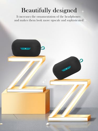 Silicone Case Compatible with JLab JBuds Mini True Wireless Earbuds,Cleaning Kit and Lanyard Soft Protective Shockproof Cover for JLab JBuds Mini-Black - color: Black