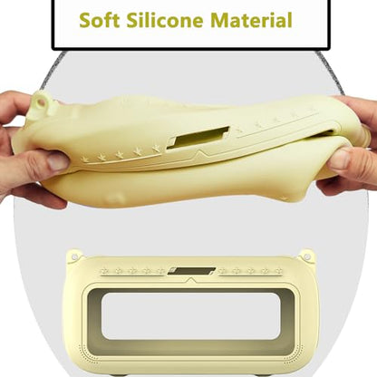 JCHPINE Silicone Cover and Carrying Case for Bose SoundLink Max Speaker | Protective Cases for SoundLink Max Speaker Accessories, Soft Silicone Cover and Hard Case with Shoulder Strap (Yellow) - color: Yellow Case
