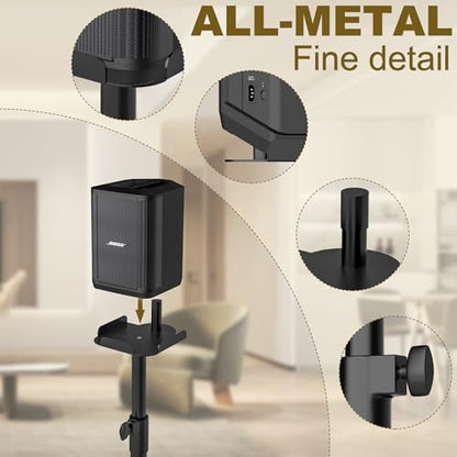 Speaker Stand for Bose S1 Pro/ S1 Pro+ Floor Stand, All Metal Heavy Duty Speakers Stands ，Height Adjustable Speaker Pole Stand（Holds 44lbs）