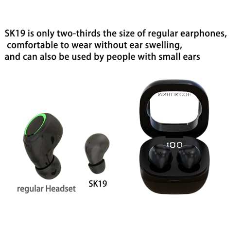 SK19 Sleep Earbuds for Side Sleepers,Invisible Smallest Wireless Bluetooth Earphones,Hidden Headset for Small Ears,Earbuds with Mic for Phone（Khaki） - color: Khaki