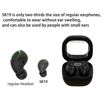 SK19 Sleep Earbuds for Side Sleepers,Invisible Smallest Wireless Bluetooth Earphones,Hidden Headset for Small Ears,Earbuds with Mic for Phone（Khaki） - color: Khaki