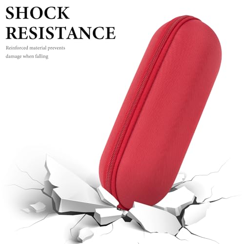 Geekria Shield Speaker Case Compatible with Beats Pill Cover, Replacement Hard Shell Portable Speaker Protective Carrying Bag with Keychain Hook (Red) - color: Red