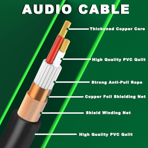 2PCS 1/4 Inch TRS Female to XLR Male Microphone Cable Balanced Quarter Inch 6.35mm to 3-Pin Plug Adapter Self Locking Metal Shell with Cable Tie, for Guitar Speakers Mixers (1.4Ft) - color: TRS to XLR