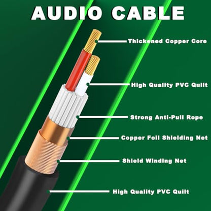 XLR Male to Dual 1/4" 6.35mm TS Mono Y Splitter Adapter Microphone Cable Quarter Inch Plug Audio Connector Metal Shell with Fastening Nylon Strap, for Mixer Amplifier (1.4Ft) - color: XLR to Dual TS