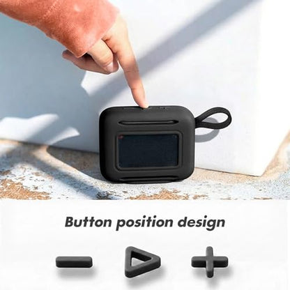 Silicone Cover Case for JBL Go 5 Bluetooth Speaker, Portable Speaker Travel Case Protective Cover Sleeve with Carabiner for JBL Go 5, Dustproof, Shockproof and Scratch-resistant (Black) - color: Black
