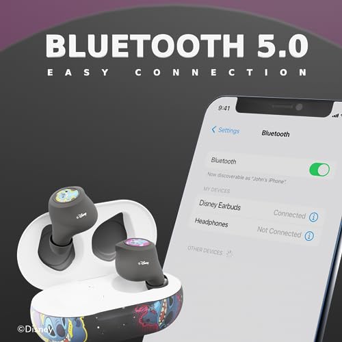 Disney Lilo and Stitch Bluetooth Earbuds w/Charging Case- Wireless Headphones w/Built-in Mic+ Up to 30 Hrs Playtime- Lilo and Stitch Gifts for Girls,Boys,Women,Men,All Fans of Lilo and Stitch Stuff - color: Stitch Galactic