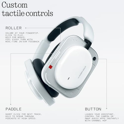 Nothing Headphone (a) 2026 New, Adaptive Active Noise Cancelling Headphones, Wireless Over Ear Bluetooth 5.4 ANC Headset with LDAC Hi-Res, 5 HD Mics Ultra Bass via APP, 135 Hours Playtime, White - color: White