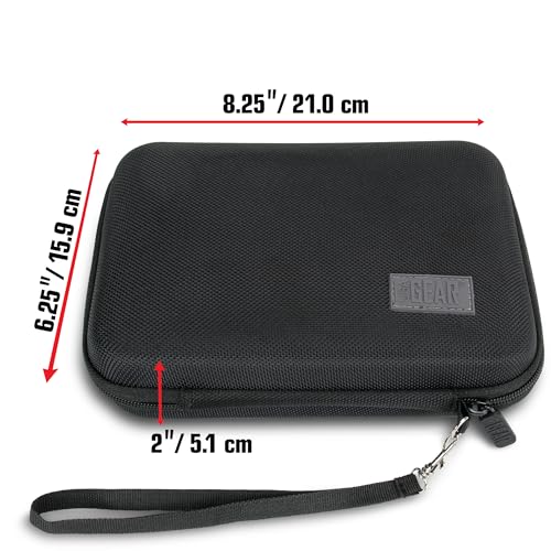 USA Gear Hard Shell Electronics Organizer 7.5 Inch Travel Case - Cable Organizer with Scratch Resistant Interior, Compatible with Garmin GPS, Portable Hard Drive, Phone Charger & More - Black