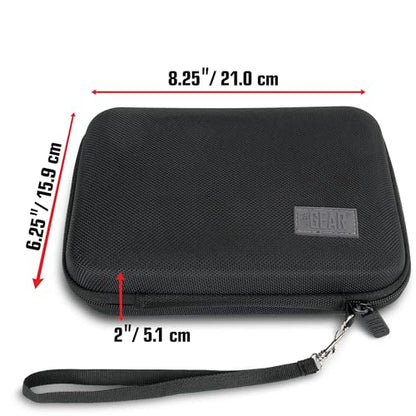USA Gear Hard Shell Electronics Organizer 7.5 Inch Travel Case - Cable Organizer with Scratch Resistant Interior, Compatible with Garmin GPS, Portable Hard Drive, Phone Charger & More - Black