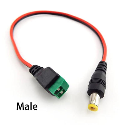 3Pcs 5.5x2.1mm TS Mono Screw Terminal Block Adapter Power Extension Cable 30cm/1FT DC Male to 2Pin Solderless Connector Cable for CCTV Routers Cable-2.1-2P-M - color: CABLE-2.1-2P-M