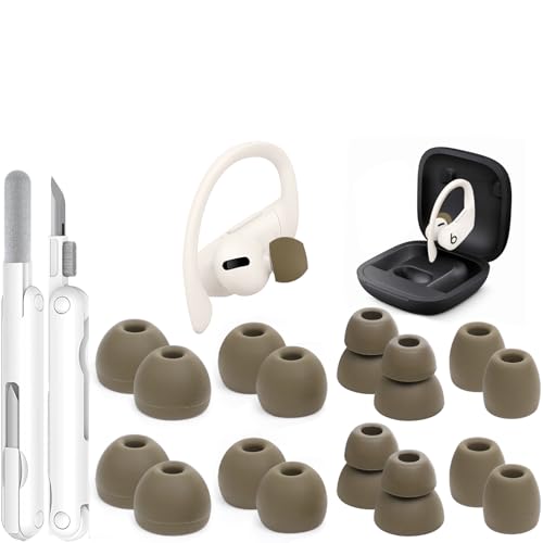 8 Pairs Replacement Ear tip for Powerbeats Pro （Green） | Beats Earbuds Replacement Tips,Wireless Earphone Headphones, Silicone Earbuds Buds Set with Cleaning kit - color: Green