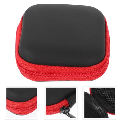 Uonlytech Portable Eva Earbuds Case Pouch with Zipper, Travel Electronics Organizer and Cable Storage Bag for Earbud Protection, Red Compact Holder for Travel Essentials
