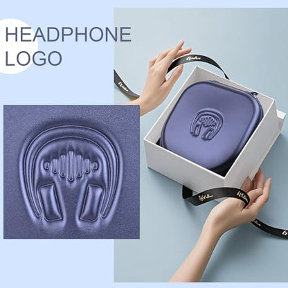 Hard Headphone Case for Sony WH-CH520 / JBL Tune Live 670NC, Blue | Protective Carring Storage Case for Over-Ear Headphones, with Handle Strap & Mesh Pocket - color: BLUE