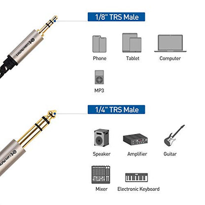 Cable Matters Braided 3.5mm to 1/4 Inch Audio Cable, 10ft - size: 10 Feet