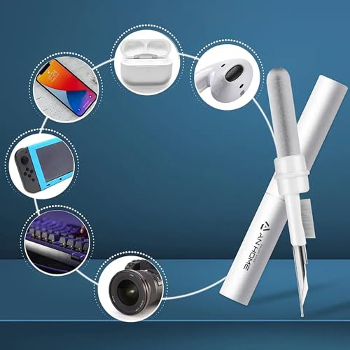AnHome Airpod Cleaner Kit Cleaning Tool 3 in 1 for Airpods iPhone Earbud Case with Soft Brush Flocking Sponge Clean, Multi-Function Cleaners Pen Ear Bud Air Pod Pro Headphone Phone Speaker Earbuds