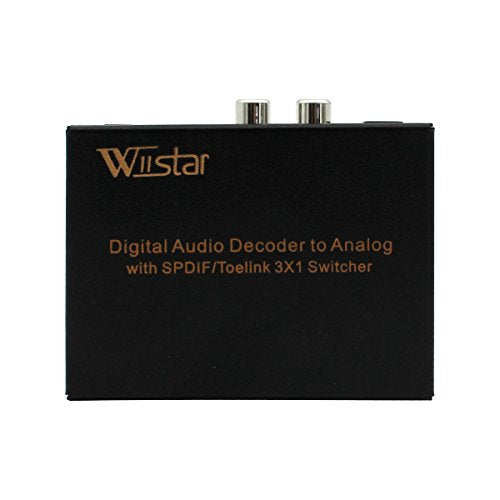 Wiistar Toslink Switch 3x1 Digital Optical Audio Switch 3x1 with Analog RCA