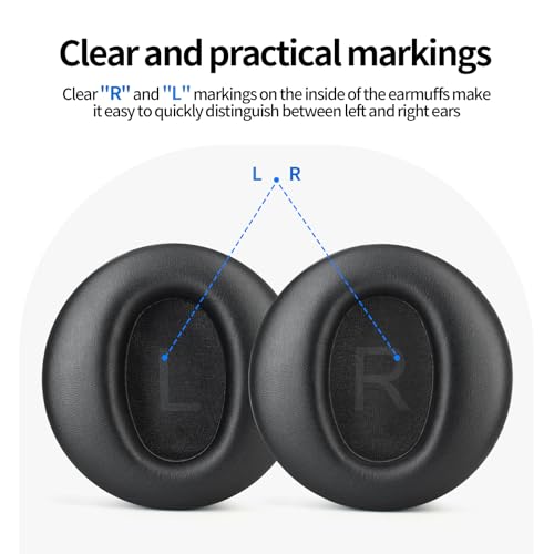 Headphones Replacement Ear Pads for Wyze Noise Cancelling Over Ear Headphones Ear Cushions Cover Repair Part (Black) - color: Black