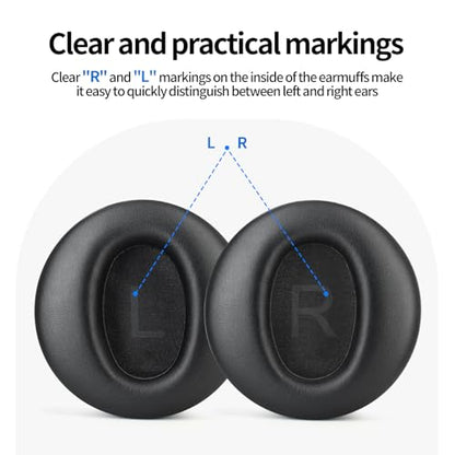 Headphones Replacement Ear Pads for Wyze Noise Cancelling Over Ear Headphones Ear Cushions Cover Repair Part (Black) - color: Black