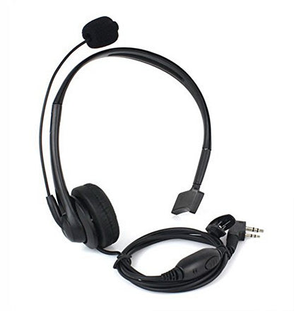 KENMAX® 2 Pin Headband Microphone Mic Earpiece for Two Way Radio BaoFeng UV-5R UV-B5 UV-B6 BF-888S WOUXUN TG-UV2 KG-UVD1P PUXING PX-888K Keenwood TK-3107 - color: Pack of 1