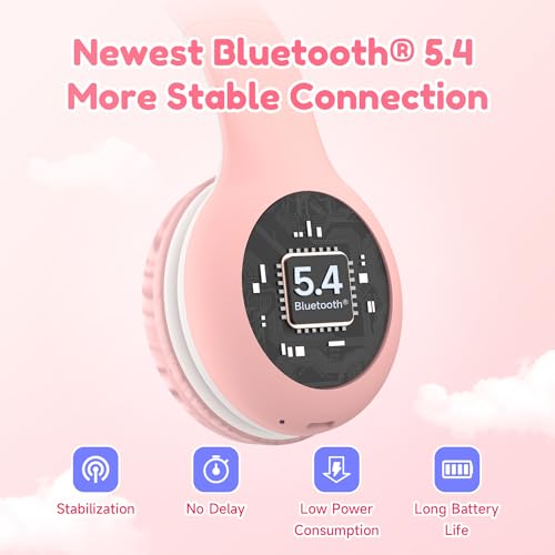 EarFun K2 Kids Bluetooth Headphones for School/Travel,Built-in Mic, 2 Packs | Volume Limited, 40H Playtime, Stereo Sound, Foldable Over-Ear Headphone for Kids/Toddler/Travel/Tablet, Blue&Pink - color: Pink&Blue