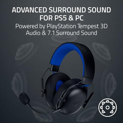 Razer BlackShark V3 X HyperSpeed Wireless PS5 Gaming Headset, Black | 50mm Drivers, Cardioid Mic, 2.4 GHz, Bluetooth, Works with PC, Mac, Nintendo Switch, Smartphone, 70 Hr Battery - color: Black, style: PS5