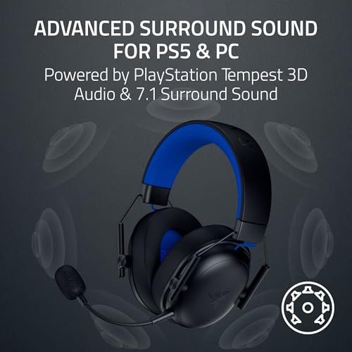 Razer BlackShark V3 X HyperSpeed Wireless PS5 Gaming Headset, Black | 50mm Drivers, Cardioid Mic, 2.4 GHz, Bluetooth, Works with PC, Mac, Nintendo Switch, Smartphone, 70 Hr Battery - color: Black, style: PS5
