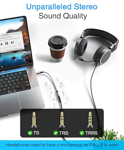 BlueRigger USB C to 3.5mm Audio Adapter - (18cm, Female AUX to USB C Adapter, USBC to Headphone Jack, USB-C Dongle, Type C to 1/8) - Compatible with Phone, Tablets, Laptops, Headset, Speakers - size: 7 in