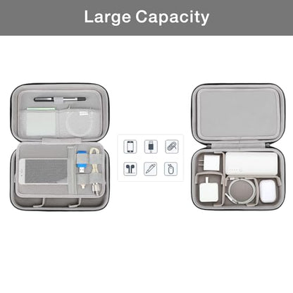 MOSISO Electronic Organizer Travel Case Compatible with MacBook Power Adapter, Compatible with Magic Mouse & Pencil, SD Card, USB Flash Disk with 4 Modular Insert & 2 Cable Tie & Snap Hook, Black - color: Black