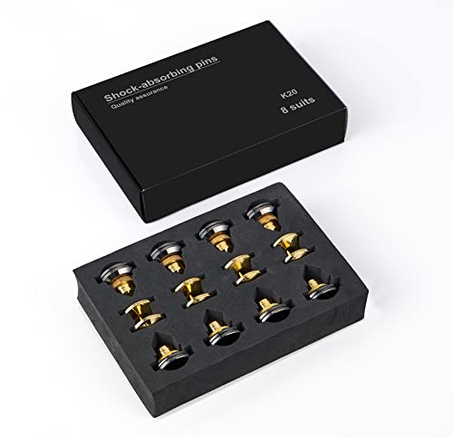 Speaker Spikes Adjustable Floor Protectors 8pcs with Adhesive, Gold - color: Gold