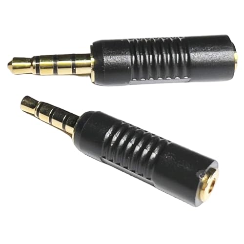 CESS 3.5mm TRRS Male to 2.5mm Female Headset Adapter, 2 Pack