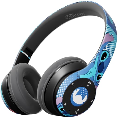 iJoy Disney Lilo & Stitch Expressions Bluetooth Over-Ear Headphones, Wireless Foldable Headset with Built-in Microphone - Stitch Expressions Design, for Adults and Kids - color: Stitch Expressions
