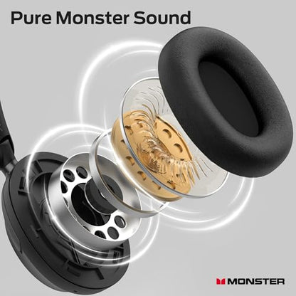 Monster Persona 3rd ANC Wireless Headphones, Premium Noise Cancelling with Bluetooth 5.4, Ultra-Light Foldable Over Ear Headphones, HD Voice Clarity, 70H Battery Life, Multi-Point Pairing, Comfort Fit