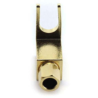8 PCS Speaker Cable Connector, Hi-end Banana to Spade Adapter Plug Speaker Cable Wire Right Angle Spade Fork and Binding Post Connector HiFi Gold