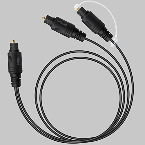 1x2 Digital Audio Splitter Cable, Toslink Digital Fiber Optic Audio Splitter 1 Male Input 2 Male Output (for Home Theatre, Xbox, PS5/PS4), 3ft - size: 3ft, style: optical splitter cable