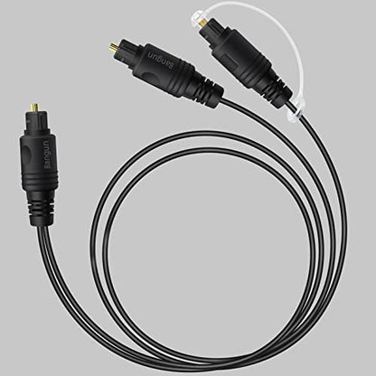 1x2 Digital Audio Splitter Cable, Toslink Digital Fiber Optic Audio Splitter 1 Male Input 2 Male Output (for Home Theatre, Xbox, PS5/PS4), 3ft - size: 3ft, style: optical splitter cable