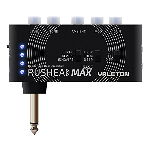 Valeton Rushead Max Bass USB Chargable Portable Pocket Bass Headphone Amp Carry-On Bedroom Plug-In Multi-Effects - color: Bass