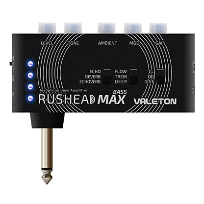 Valeton Rushead Max Bass USB Chargable Portable Pocket Bass Headphone Amp Carry-On Bedroom Plug-In Multi-Effects - color: Bass