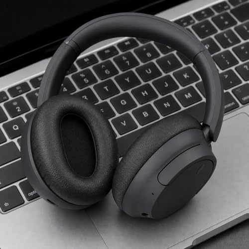 Replacement Ear Pads for Sony WH-XB900N/WH-CH710N/WH-CH720N/WH-RF400/MDR-RF895RK Headphones, Extra Thick Ear Cushions with Protein Leather＆Memory Foam - color: Black