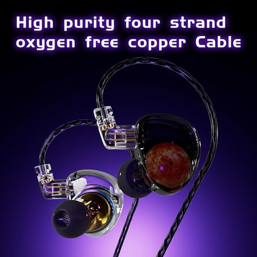 CCA ND Planet IEM Earphones: 12mm Dual Magnetic Drivers, HiFi Gaming Earbuds with Detachable 2-Pin Cable, Noise Isolating in-Ear Monitors for Musician Audiophile Singer DJ - color: Blue, style: With Mic